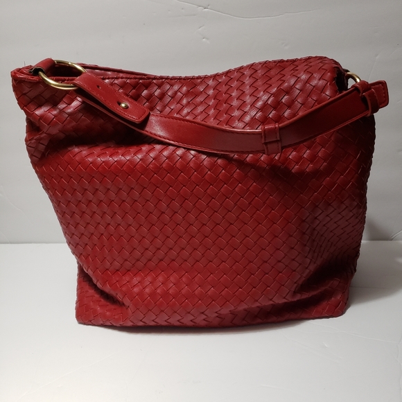 Lulu Dharma Handbags - Lulu Dharma Faux Leather Woven Tote